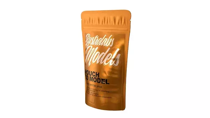 Food Pouch Bag Low-poly 3D model 4