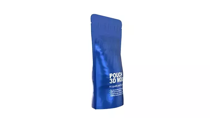 Zipper Storage Bag Low-poly 3D model 5