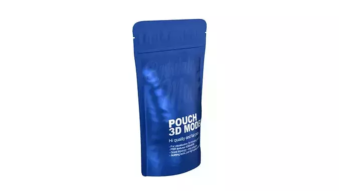 Zipper Storage Bag Low-poly 3D model 6