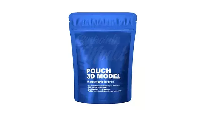 Zipper Storage Bag Low-poly 3D model 2