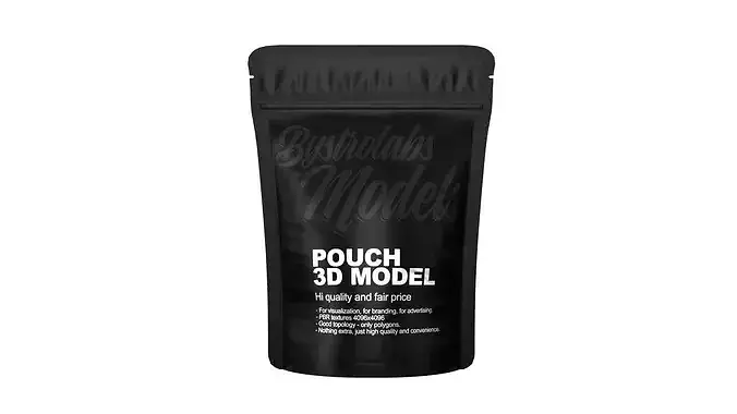 Resealable Food Pouch Bag Low-poly 3D model 2