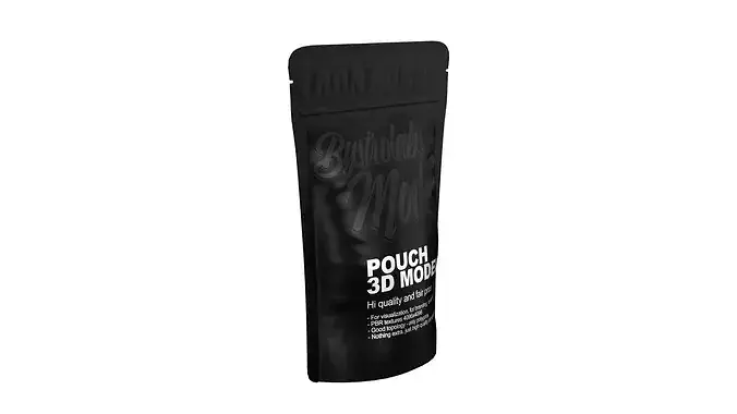 Resealable Food Pouch Bag Low-poly 3D model 6