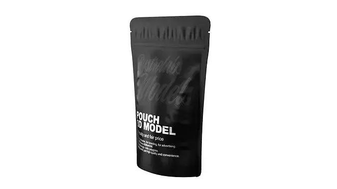 Resealable Food Pouch Bag Low-poly 3D model 4