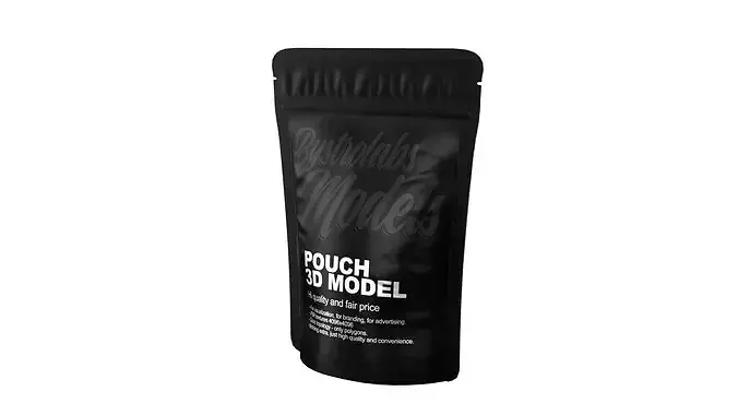 Resealable Food Pouch Bag Low-poly 3D model