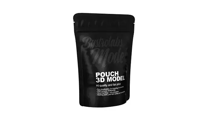 Resealable Food Pouch Bag Low-poly 3D model 3