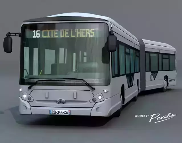 Heuillez GX427 articulated city bus 3D model