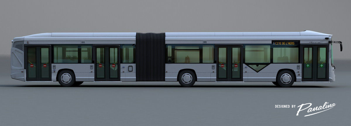 Heuillez GX427 articulated city bus 3D model_3