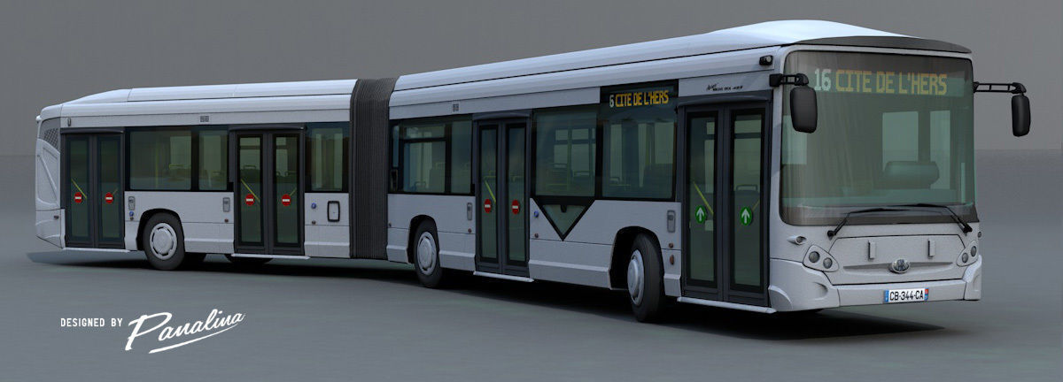Heuillez GX427 articulated city bus 3D model_1