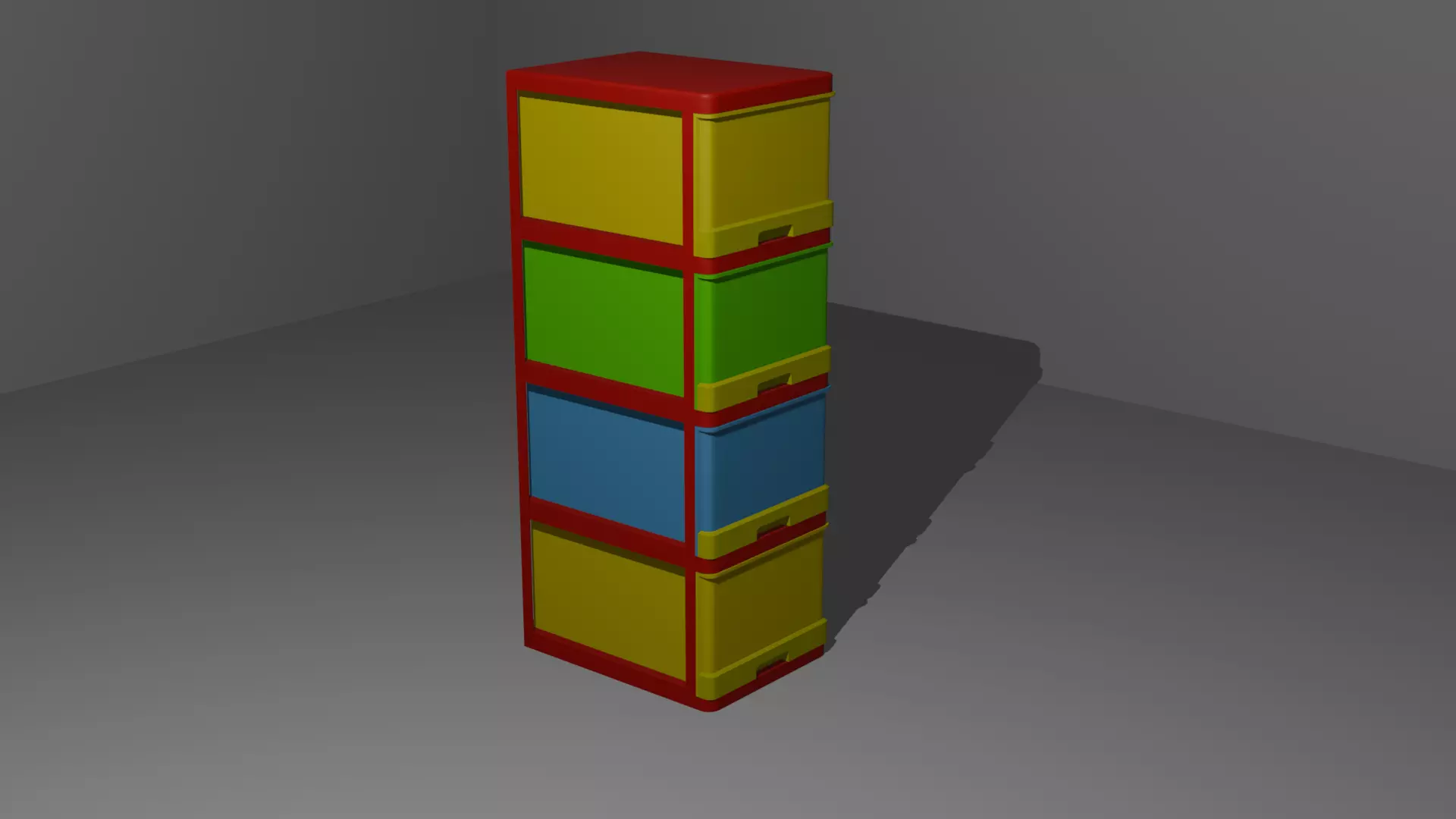 4 Racks Plastic Pull-Out Cabinet Storage Free low-poly 3D model