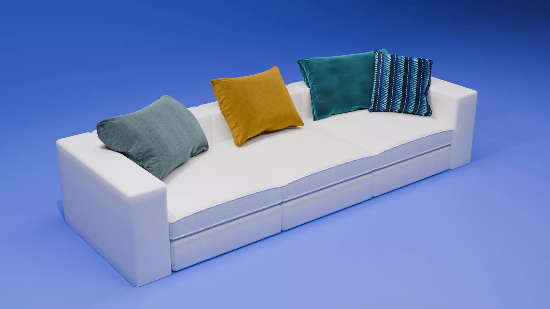 Flexform Groundpiece Modern Fabric Sofa with Pillows 3D model