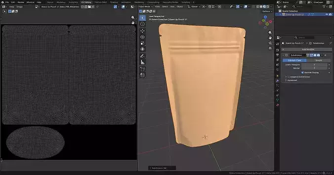 Stand Up Pouch Mockup 17 3D model 5