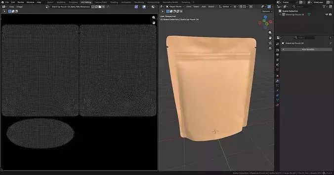 Stand Up Pouch Mockup 18 3D model 5
