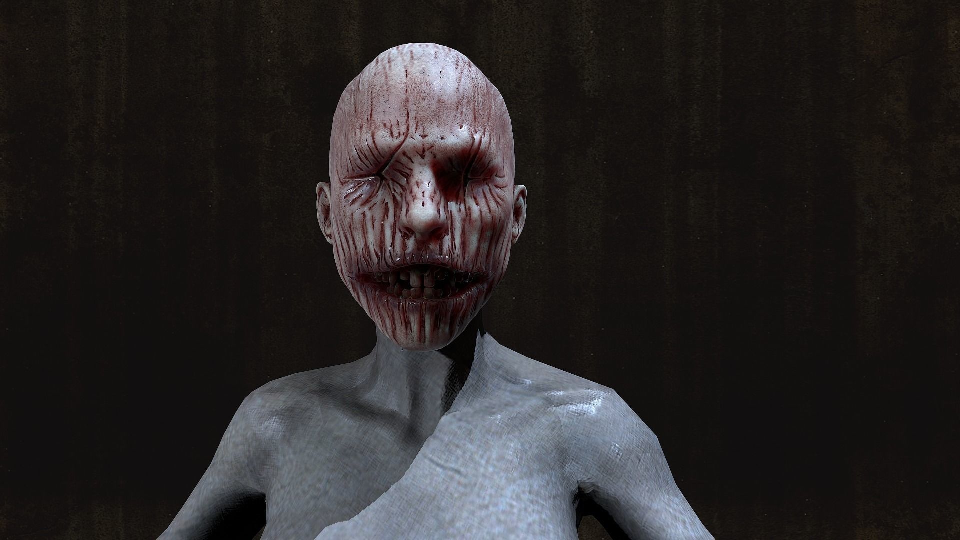 HORROR mannequin Animated Low-poly 3D model_8