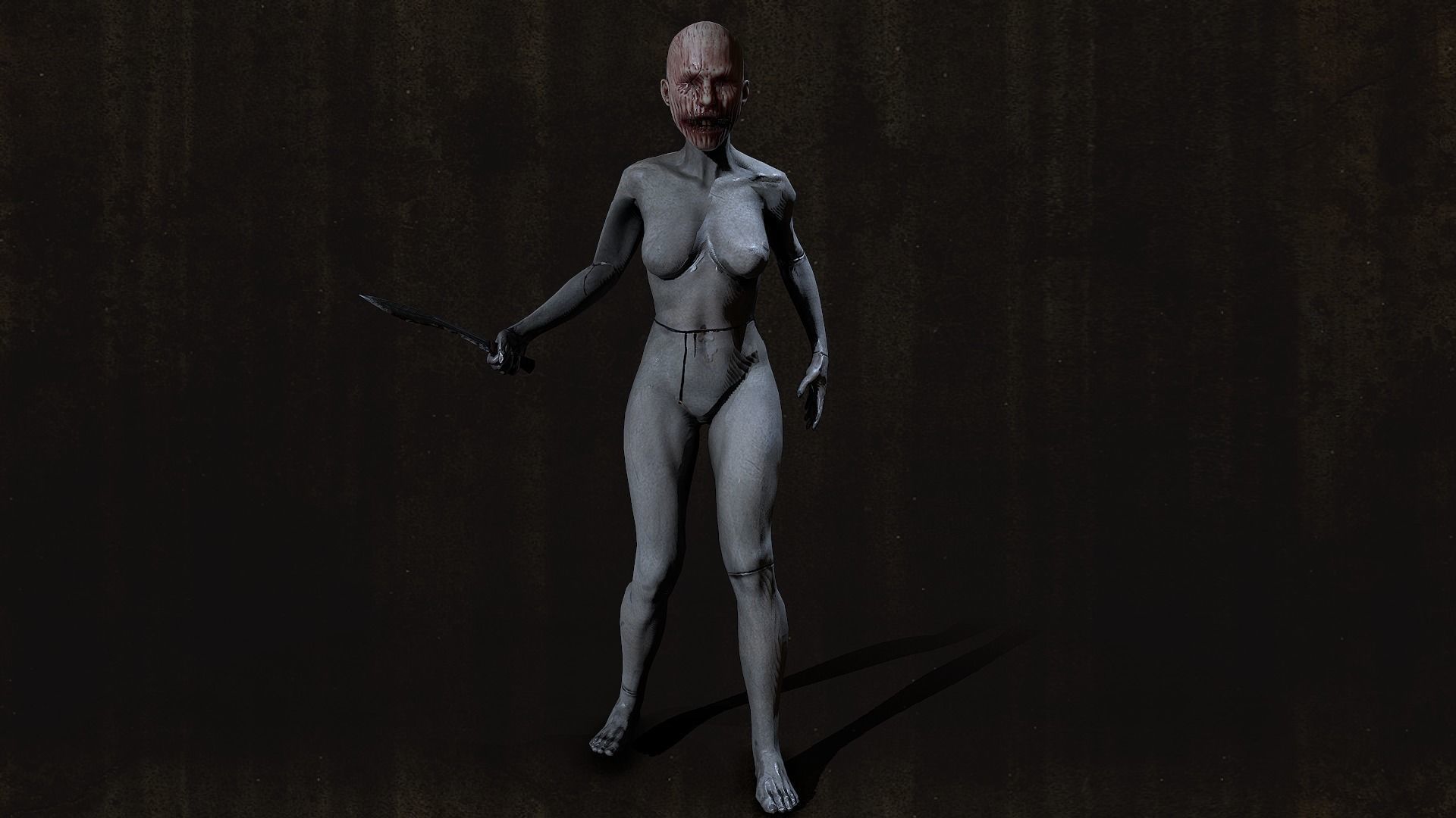 HORROR mannequin Animated Low-poly 3D model_3