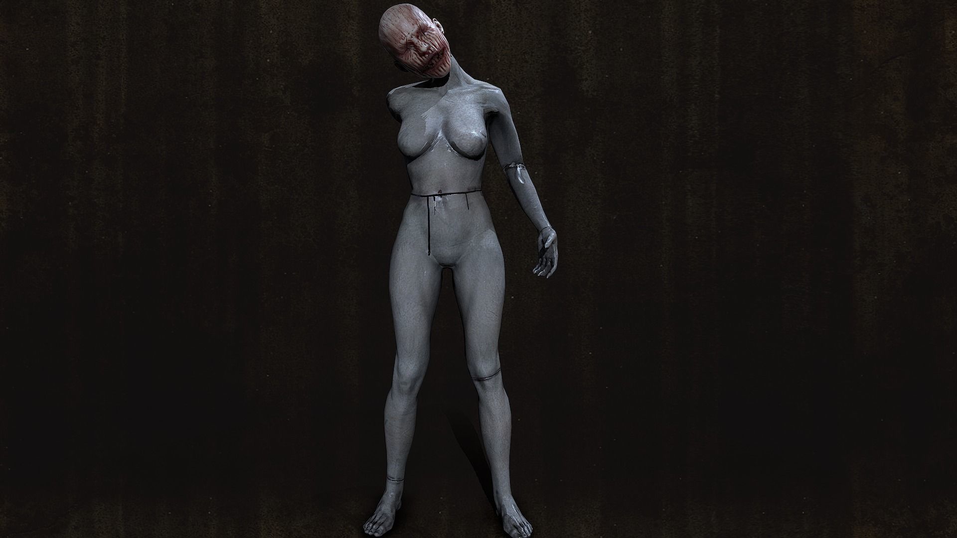 HORROR mannequin Animated Low-poly 3D model_7