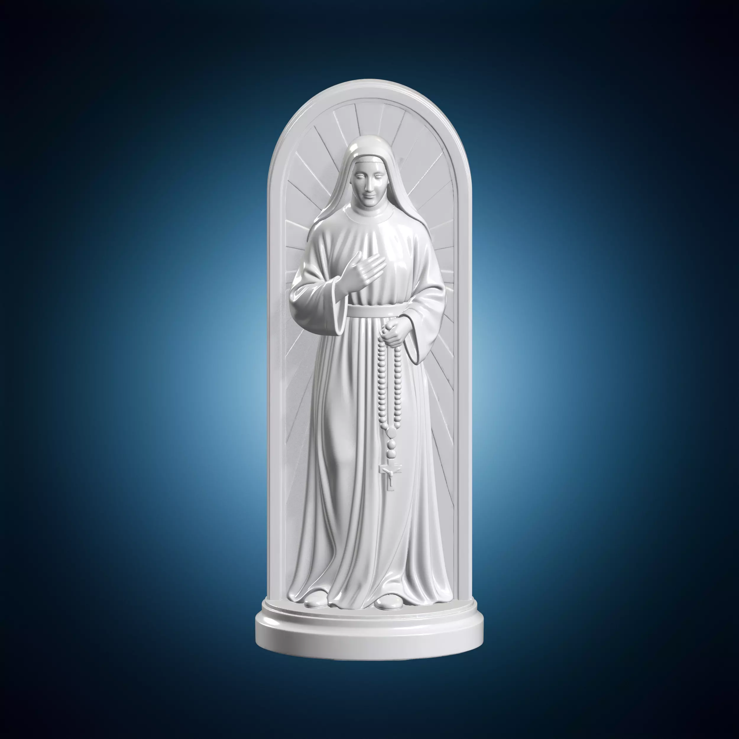 Saint Faustina Divine Mercy 3D Print Statue 3D print model