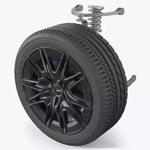 Mercedes Car Wheel Rim with Suspension 3D model 7