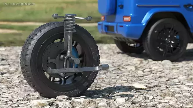 Mercedes Car Wheel Rim with Suspension 3D model 4