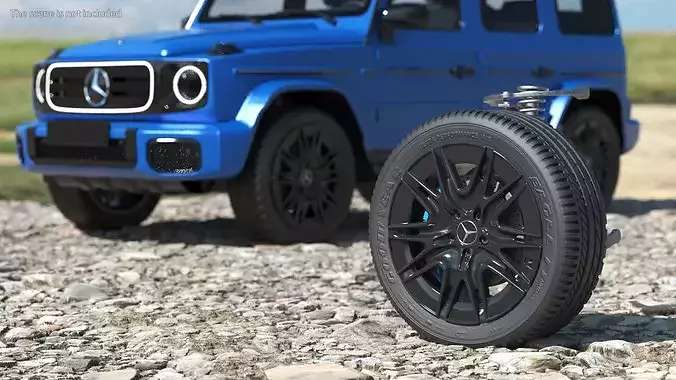 Mercedes Car Wheel Rim with Suspension 3D model 3