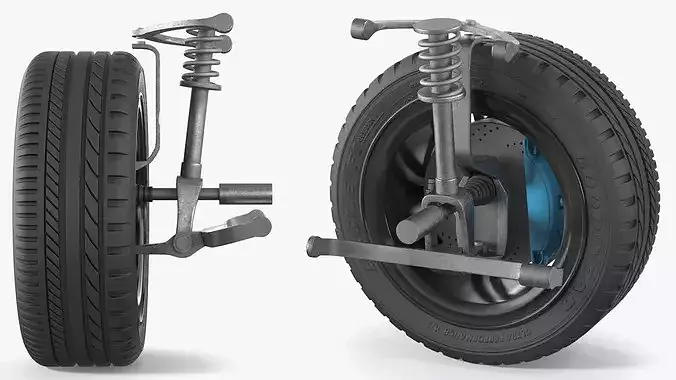 Mercedes Car Wheel Rim with Suspension 3D model