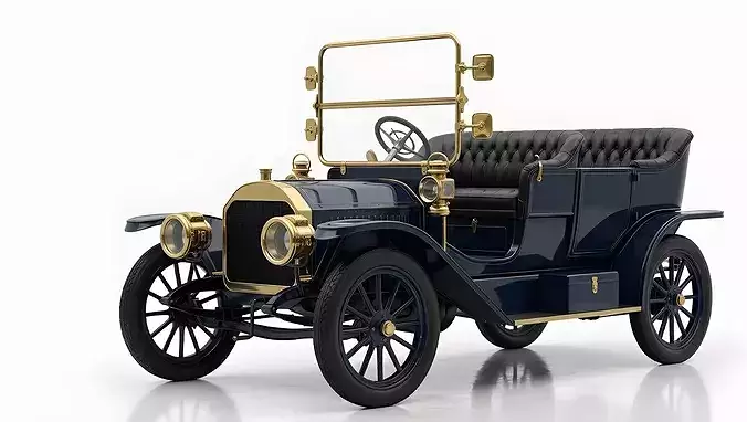 Antique Edwardian Touring Car 3D Model