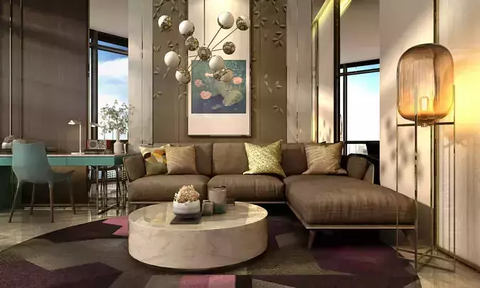 interior living room with couches and coffee table