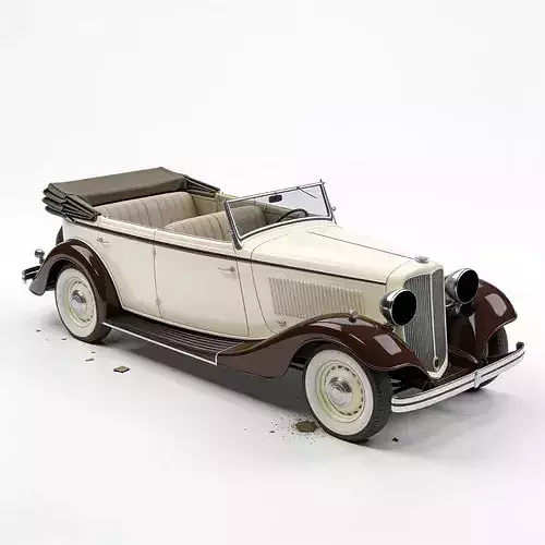 Antique Vintage 1930s Convertible Car 3D Model