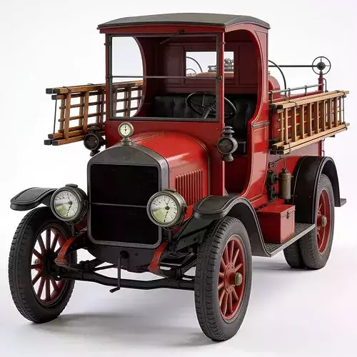 Antique Vintage Fire Engine 3D Model