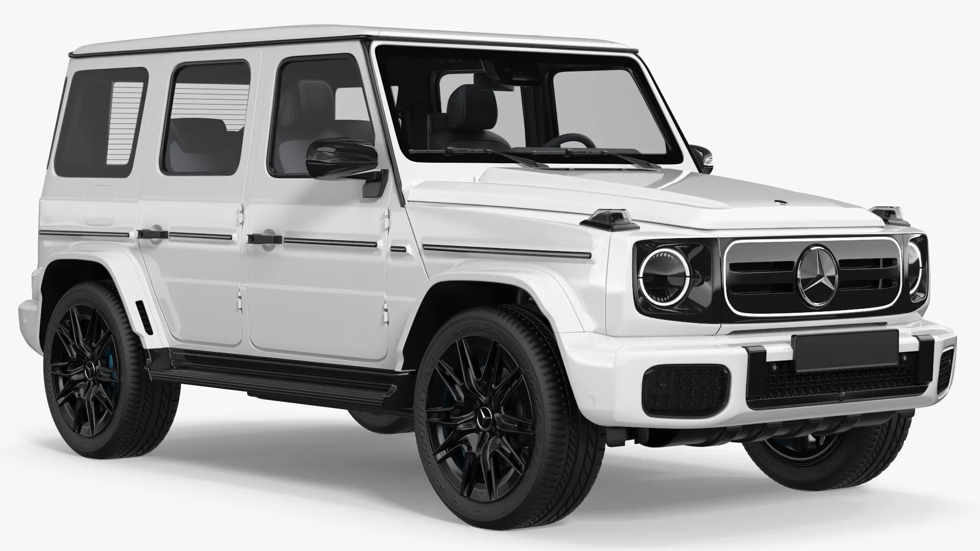 White Mercedes-Benz G580 2025 Rigged 3D model