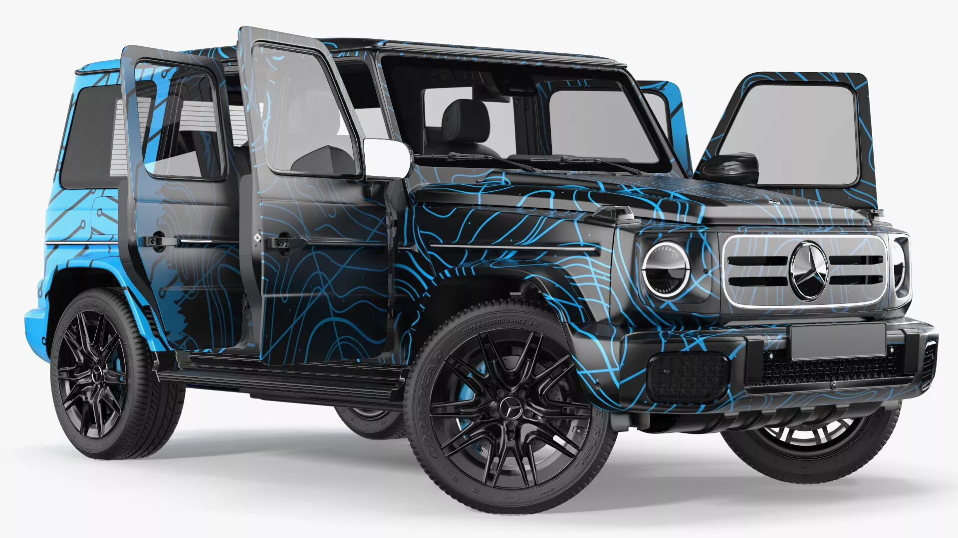 Mercedes-Benz G580 with Dynamic Pattern Rigged 3D model