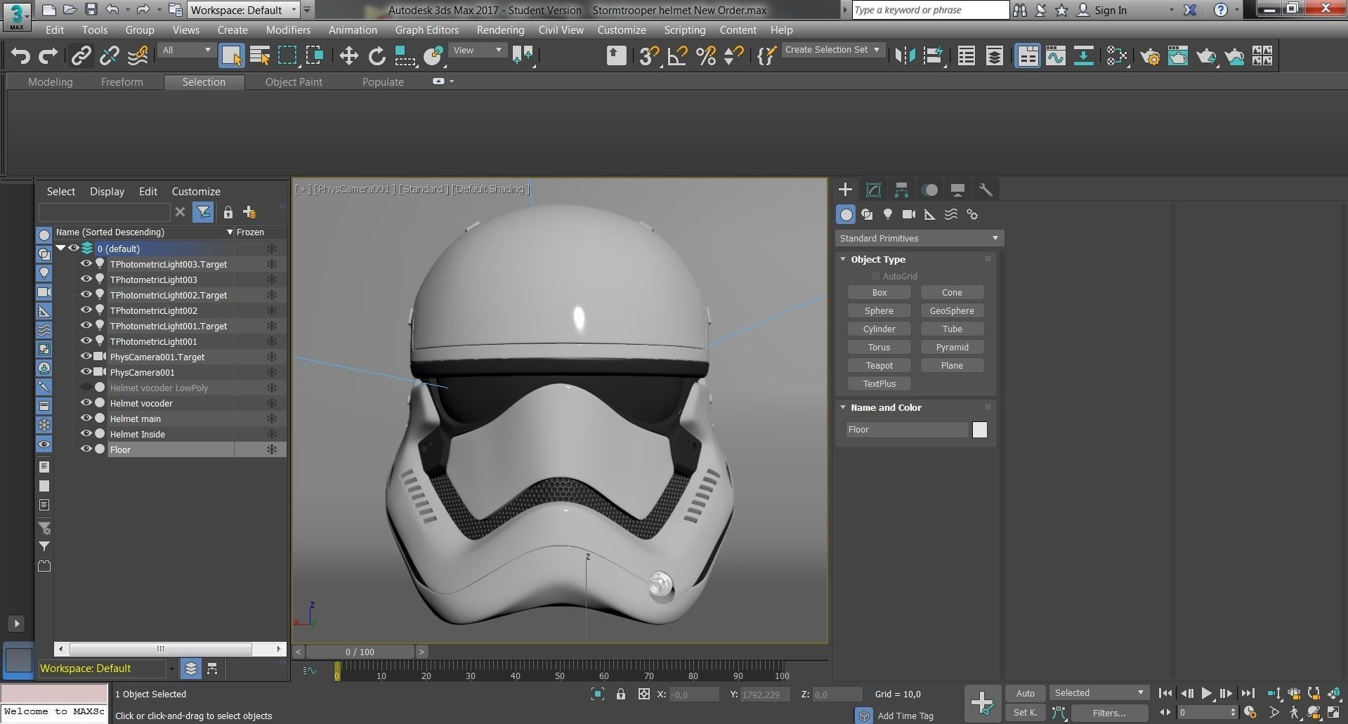 Star Wars Stormtrooper helmet - First Order Low-poly 3D model_13