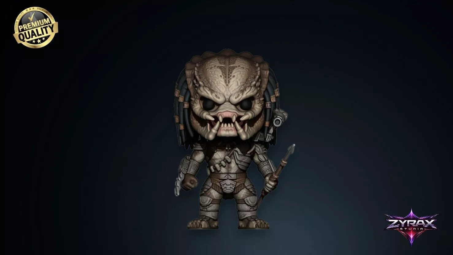 Predator Funko Style STL Alien Hunter 3D Print Figure 3D print model