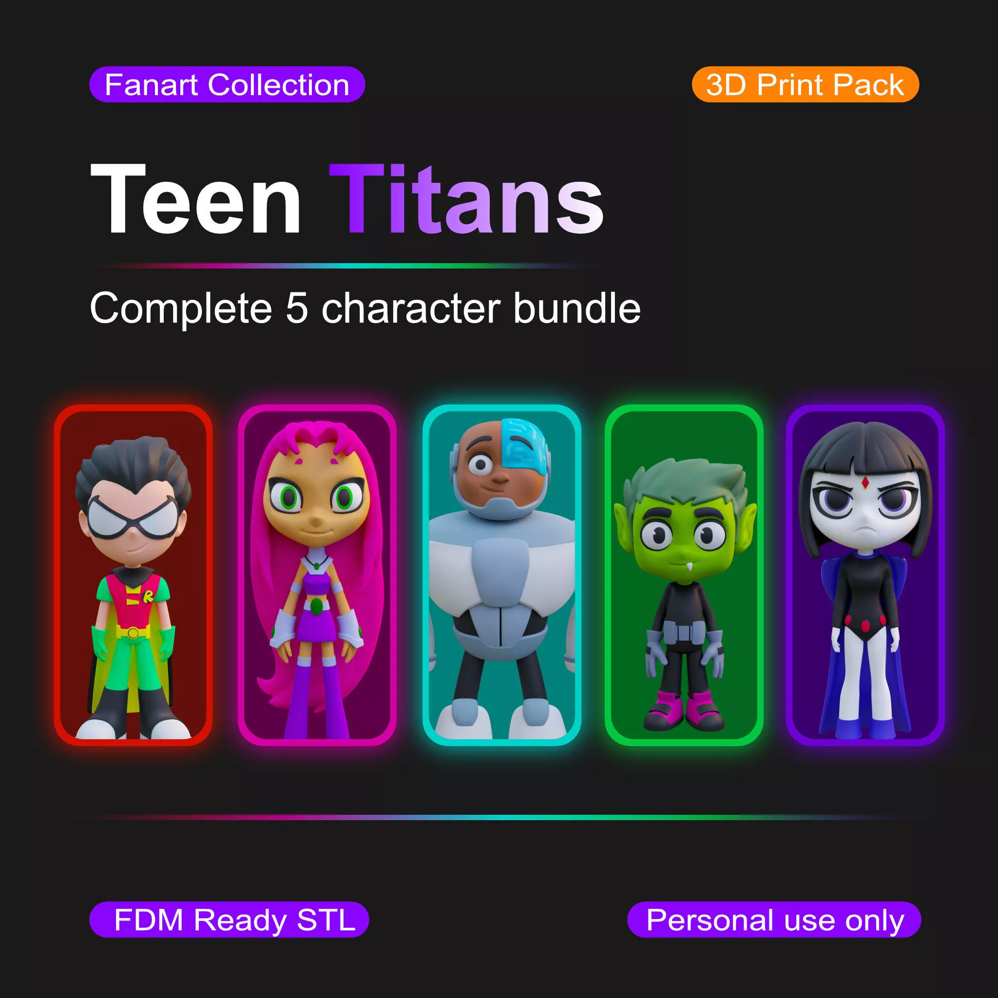 Teen Titans Pack 3D print model