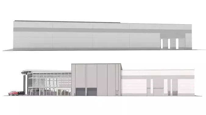Mercedes-Benz Dealership Building with Six Car Models 3D model 5