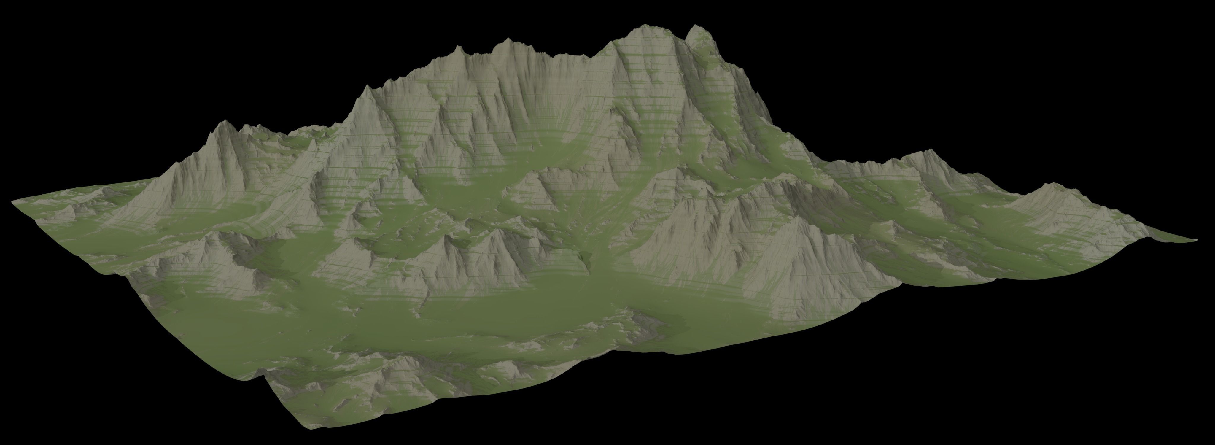 VR and game Ready Mountain Low-poly 3D model_4