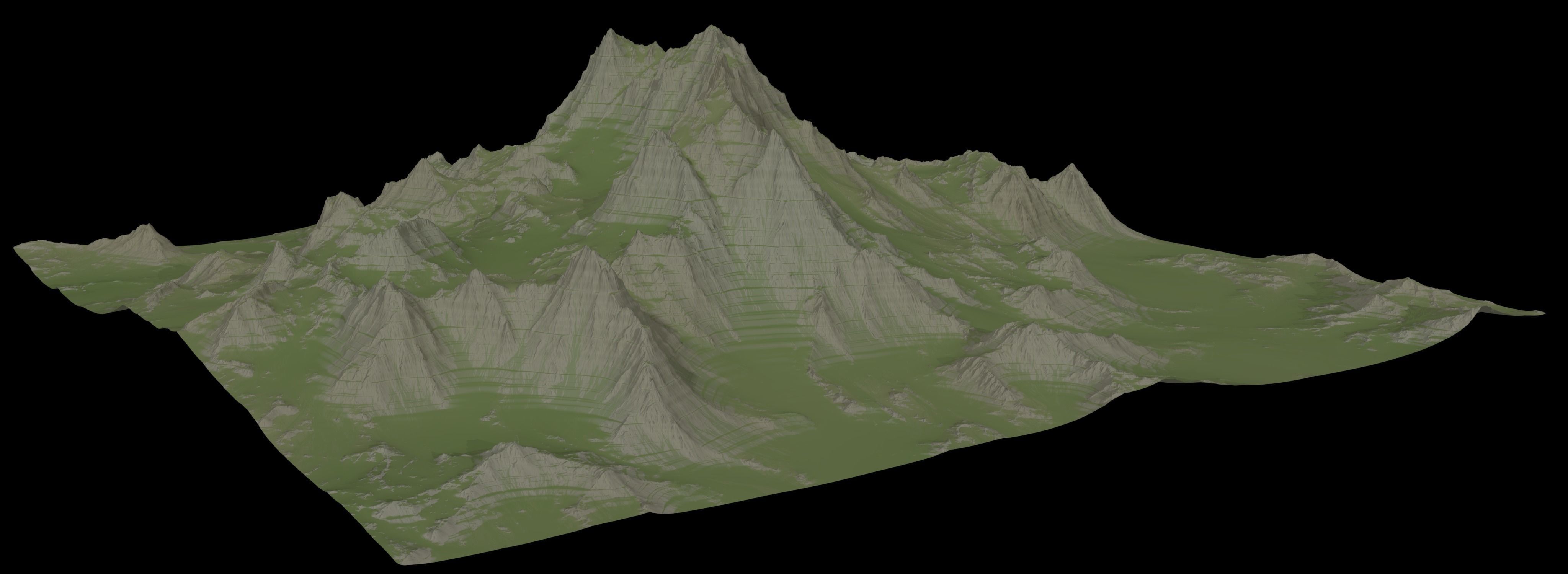 VR and game Ready Mountain Low-poly 3D model_6
