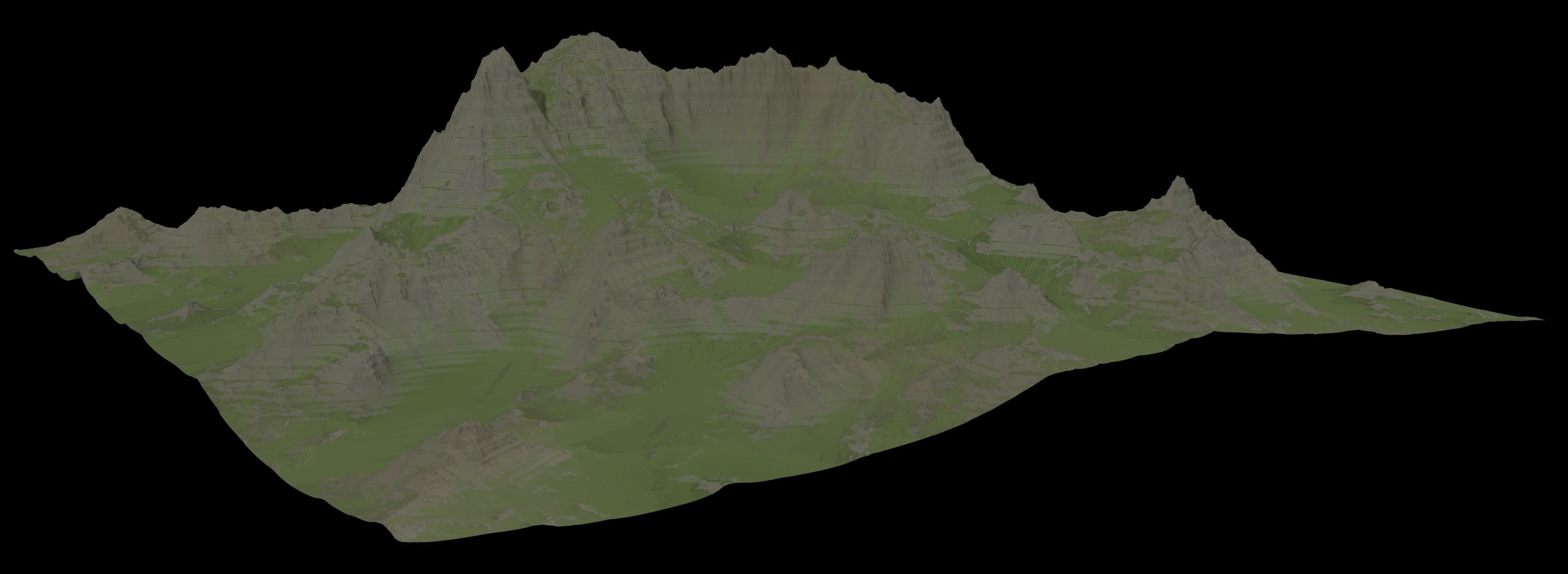 VR and game Ready Mountain Low-poly 3D model_7