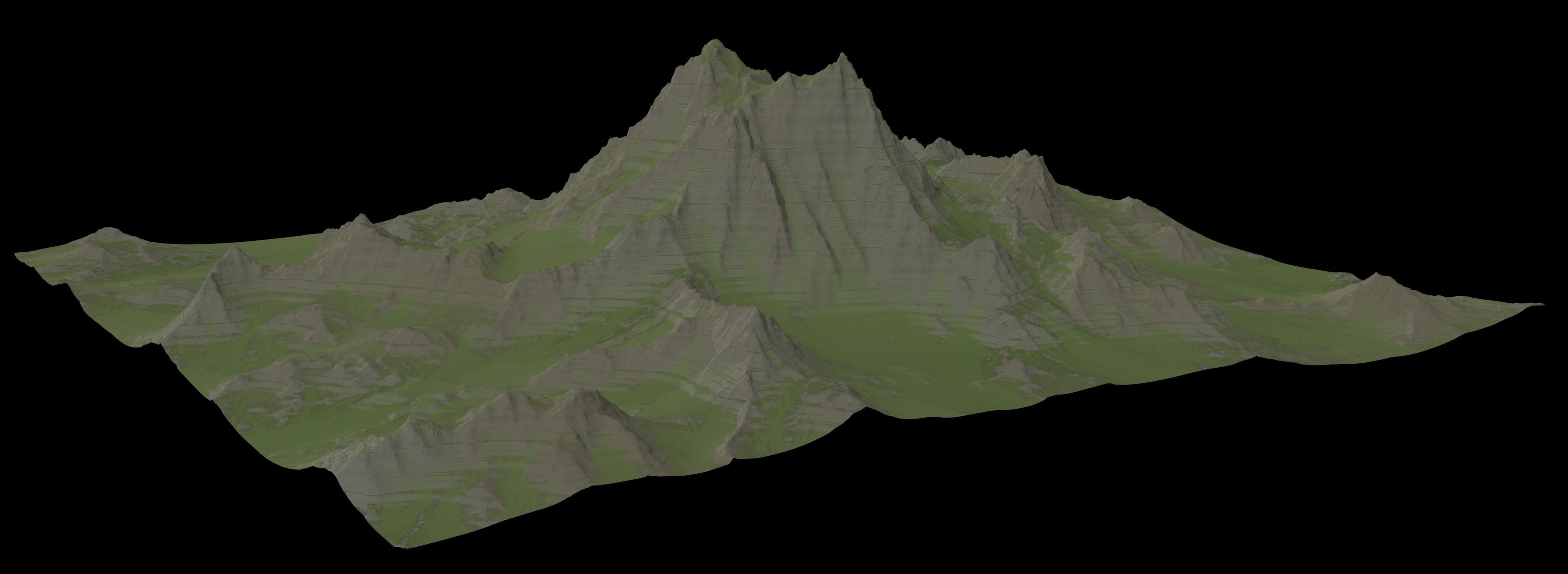 VR and game Ready Mountain Low-poly 3D model_5
