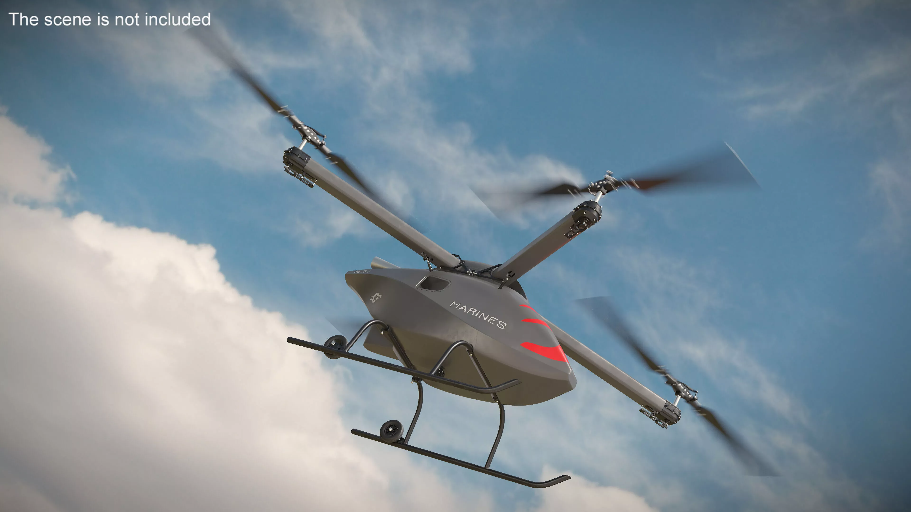US Navy Offshore Cargo Delivery Drone Rigged 3D model