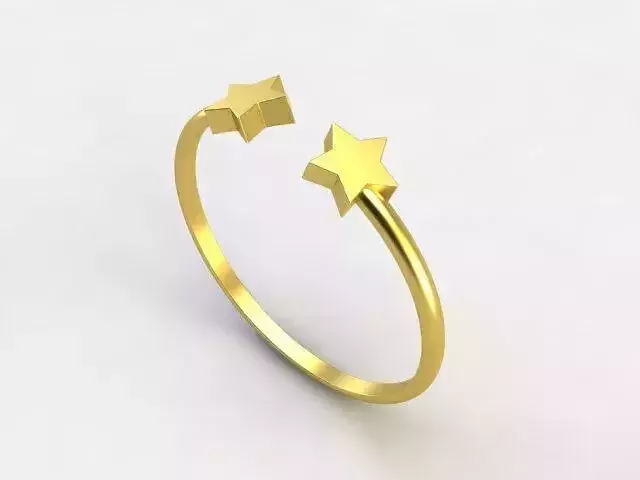 Dainty Ring Double Star MinimalRing