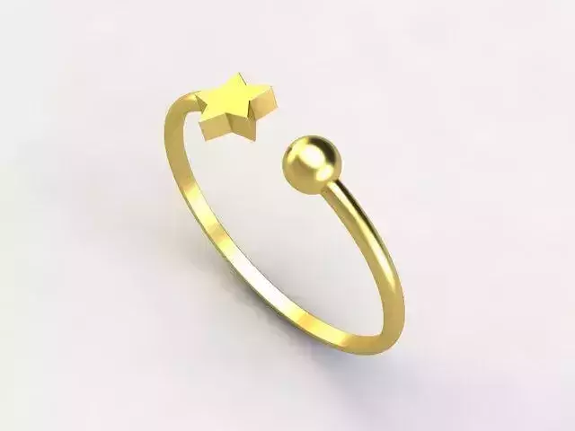 Dainty Ring Bid Star Minimal Band Gold Silver
