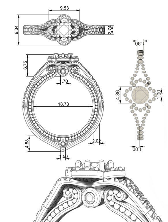 ring  gold  R 197 3D print model_4