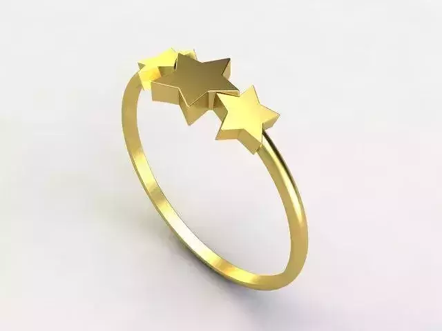 Dainty Ring Triple Star Minimalist Band 