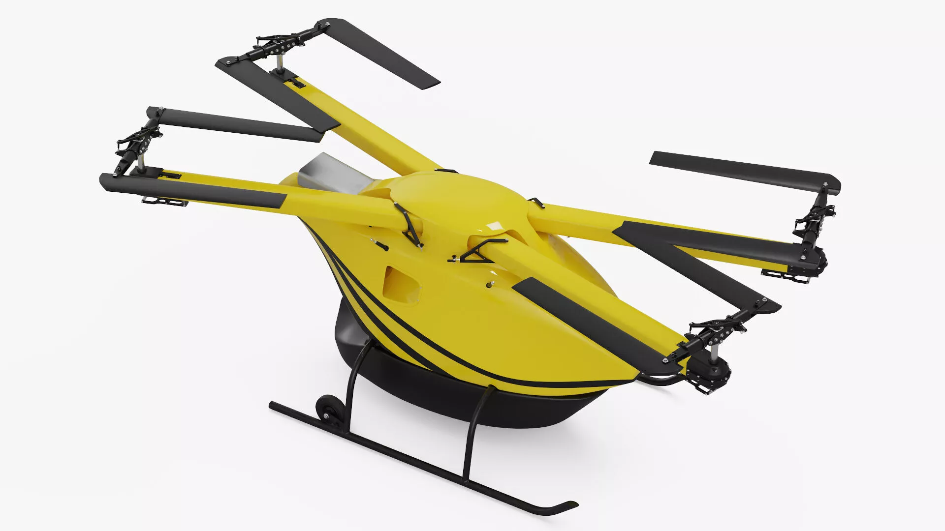 Aerial Cargo Delivery Drone Rigged 3D model