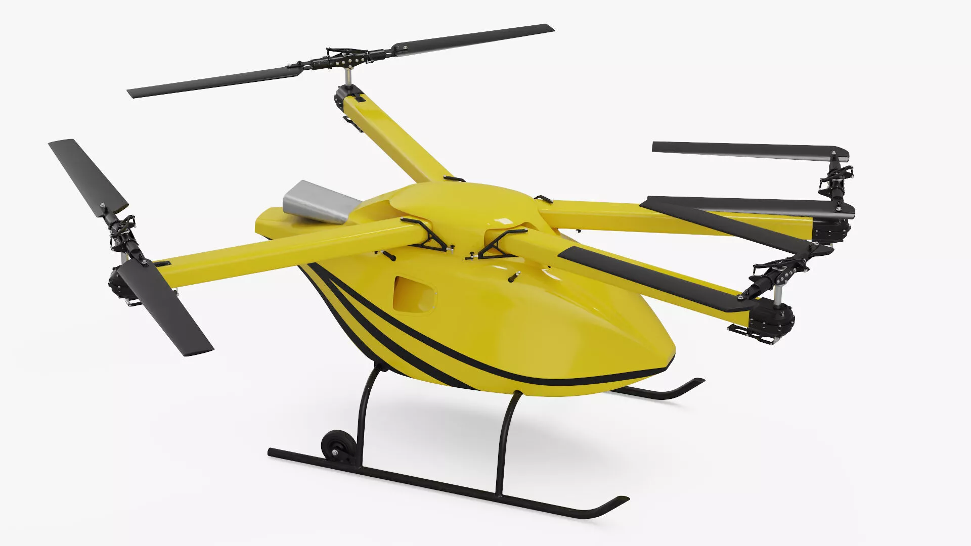 Offshore Cargo Delivery UAV with Hook Rigged 3D model