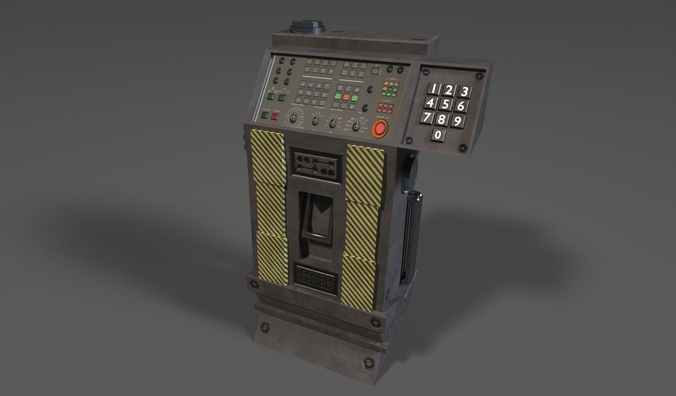 Sci-fi Computer Terminal Low-poly 3D model