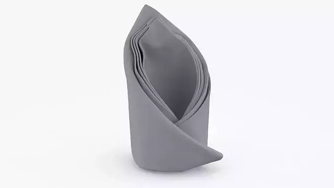 Luxury Folded Napkin Decoration White 3D model 6