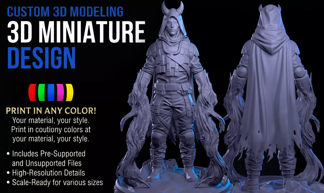 Vigilant Demon - 3D Printable Miniature for Desktop Display 3D print model