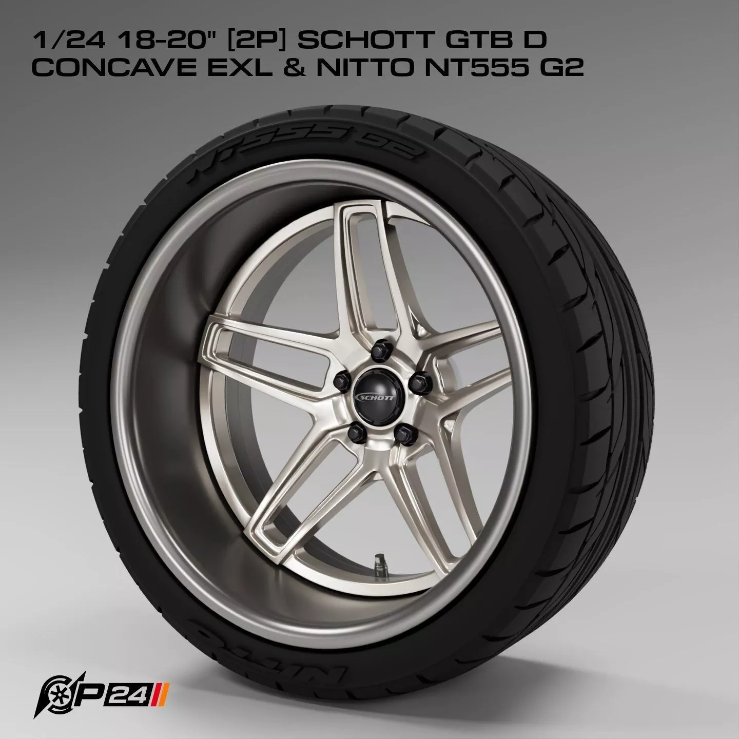 1-24th 18-20 inches 2P Schott GTB D Concave EXL and Nitto NT5... 3D print model