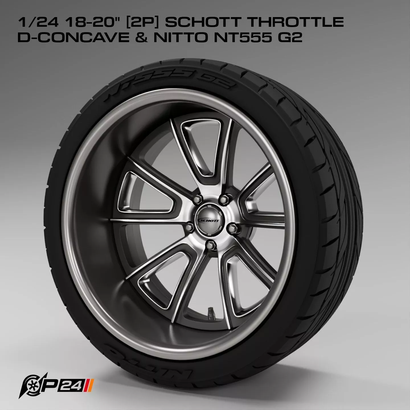 1-24th 18-20 inches 2P Schott THROTTLE D-Concave and Nitto NT... 3D print model